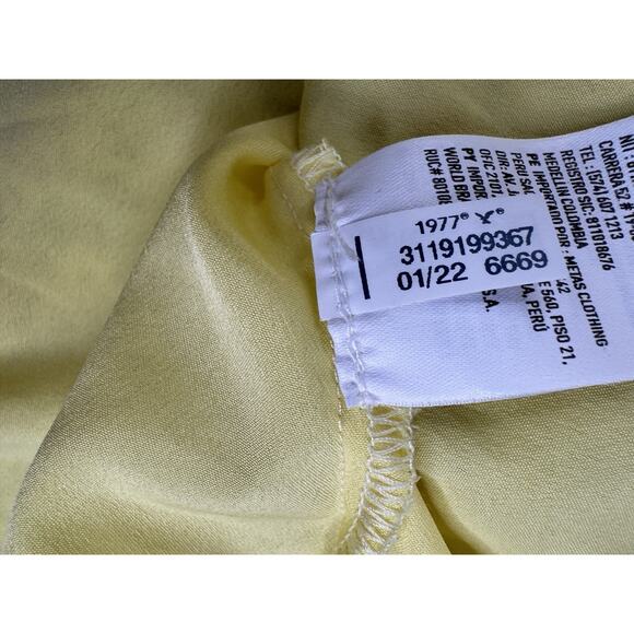 American Eagle Women’s Floral Eyelet Tiered Mini Dress L Yellow Boho Lace Cotton - Picture 7 of 15